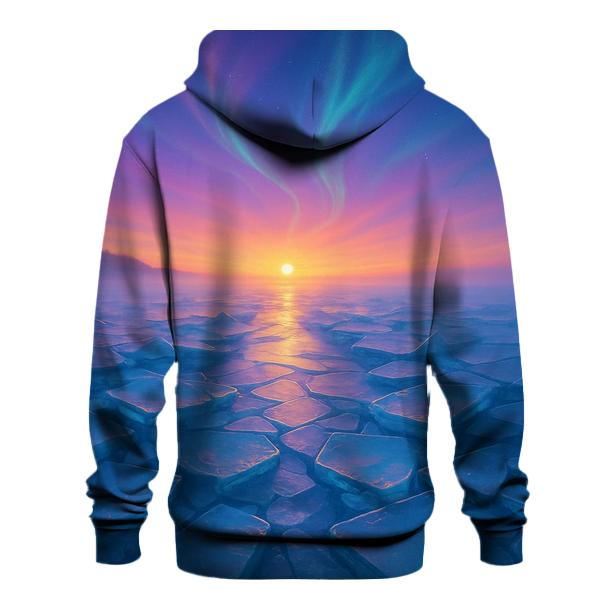 Aurora Sunset Over Frozen Tides printed hoodies