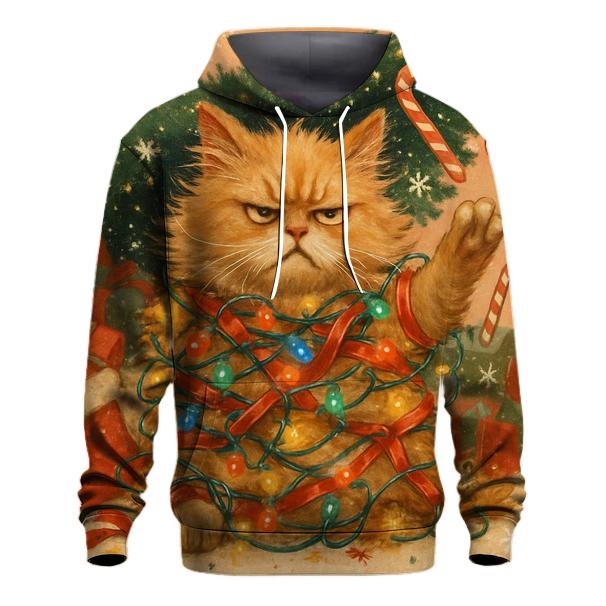 Grumpy Cat Tangled In Christmas Chaos hoodie styles