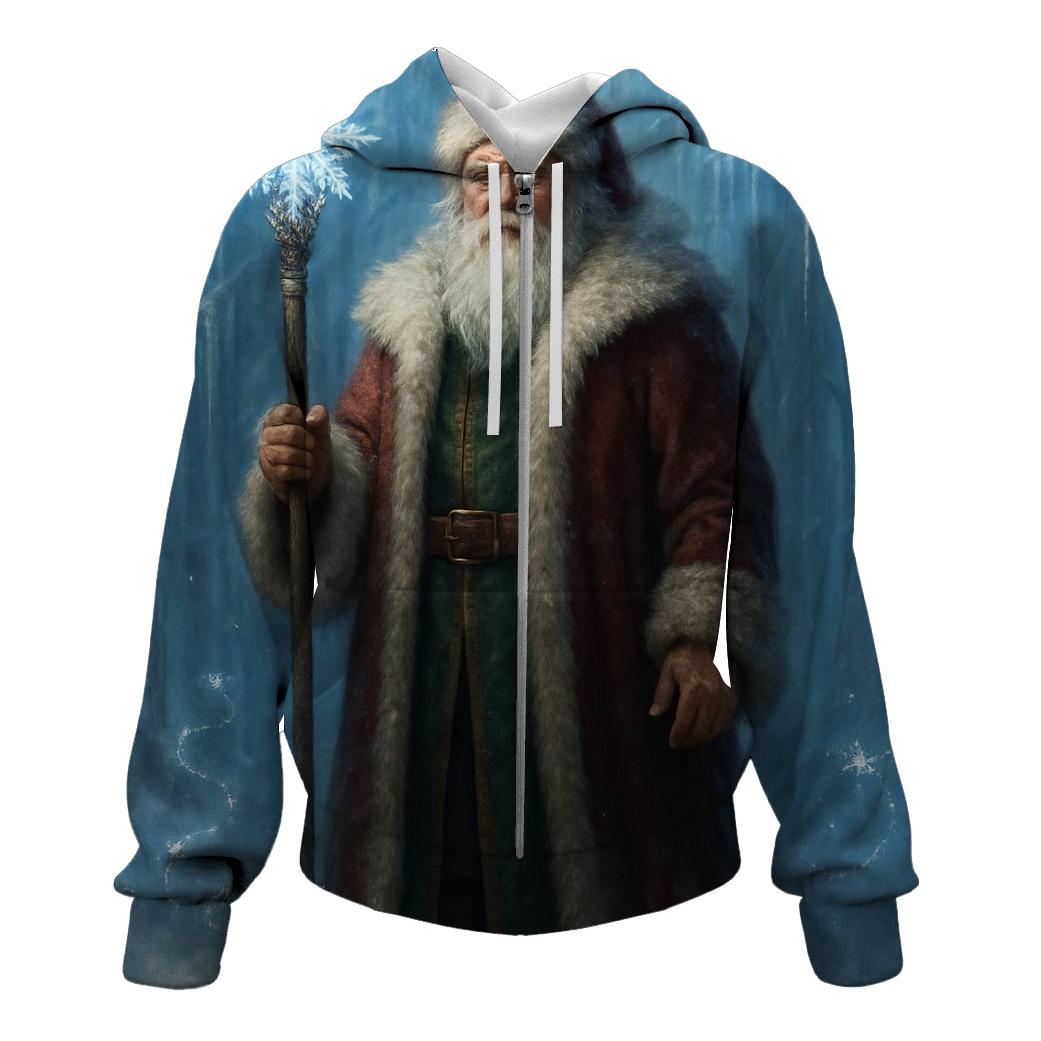 Frosted Crystal Forest Santa Guardian lightweight hoodies