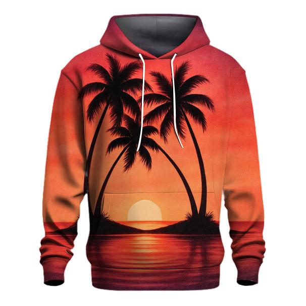 Island Echoes In Rosegold Sky printed hoodies