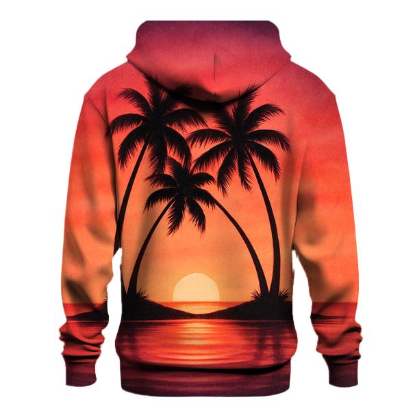Island Echoes In Rosegold Sky printed hoodies