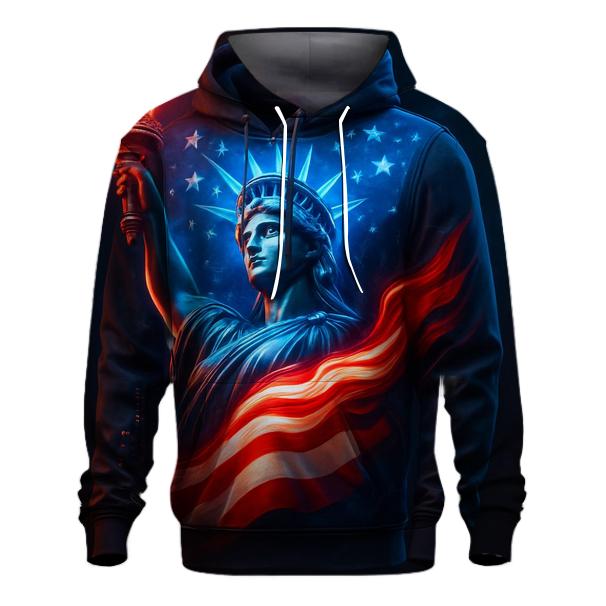 Liberty Flame Skyline Flag heavyweight hoodies