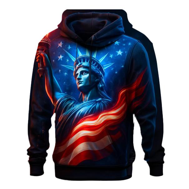 Liberty Flame Skyline Flag heavyweight hoodies