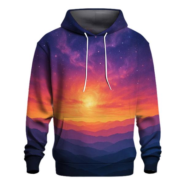 Nebula Horizon Over Silent Ridge printed hoodies