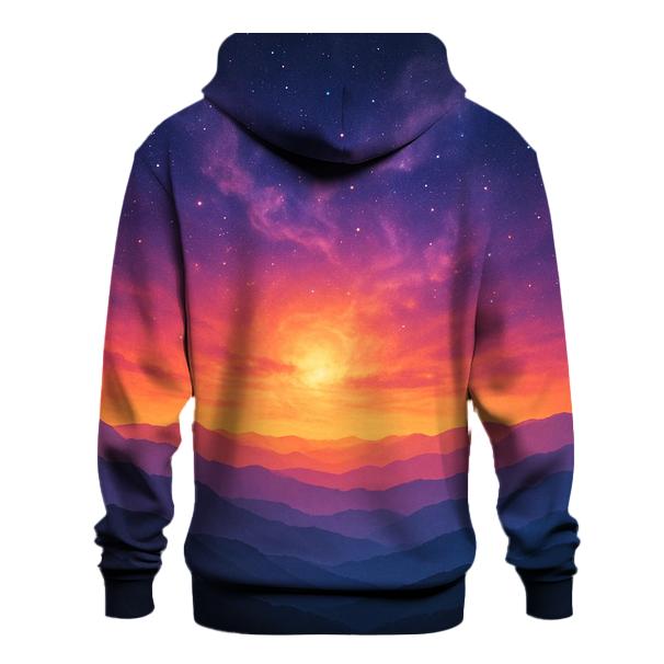 Nebula Horizon Over Silent Ridge printed hoodies