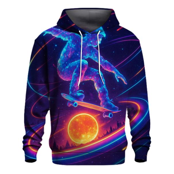 Nebula Skater On Solar Rings embroidered hoodies
