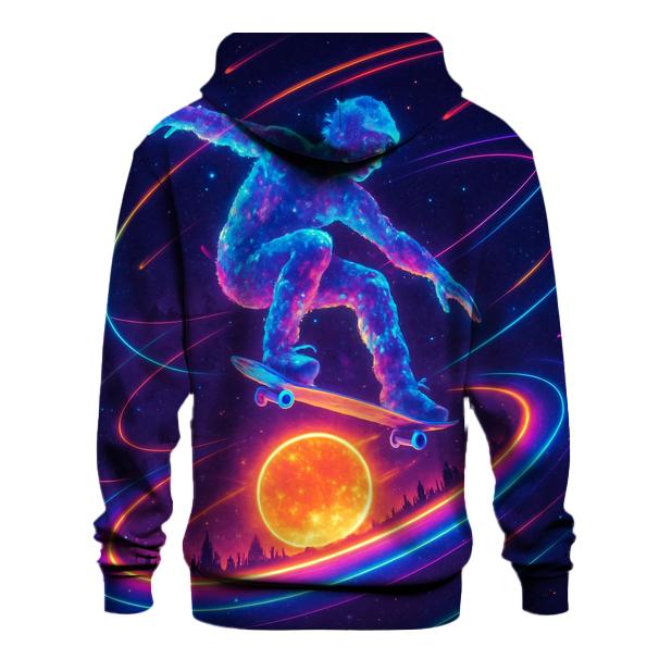 Nebula Skater On Solar Rings embroidered hoodies