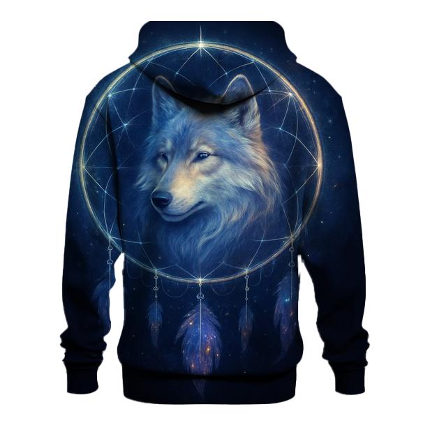 Celestial Dreamcatcher Wolf designer hoodies