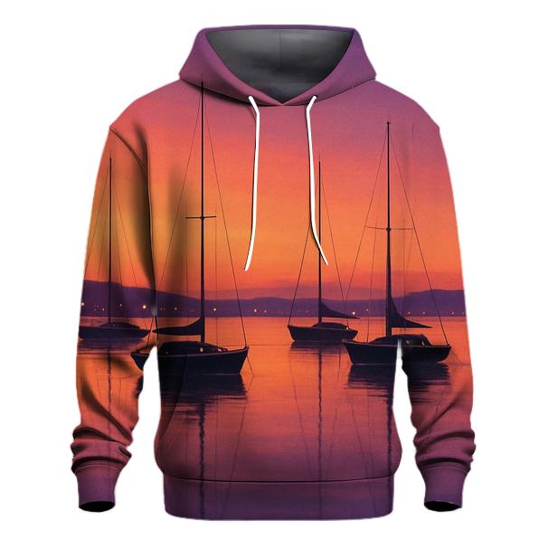 Harbor Lights At Ember Dusk zip-up hoodies
