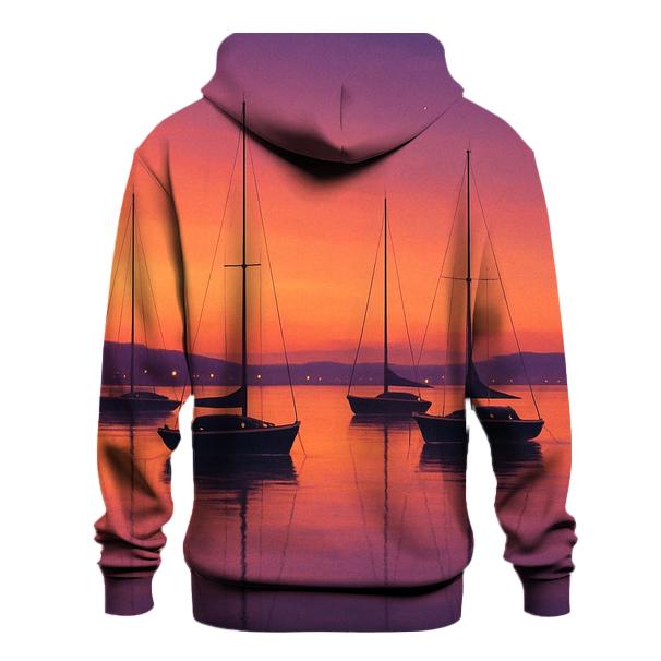 Harbor Lights At Ember Dusk zip-up hoodies