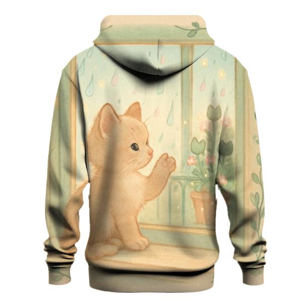 Rainy Day Window Garden Cat lightweight hoodies