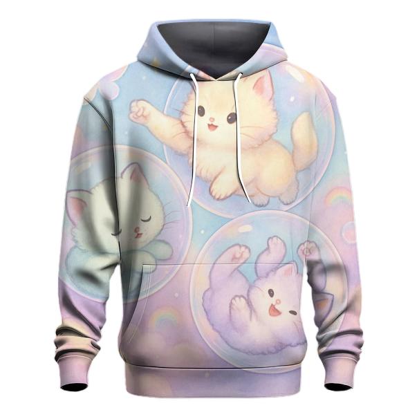 Pastel Dream Bubble Kittens printed hoodies