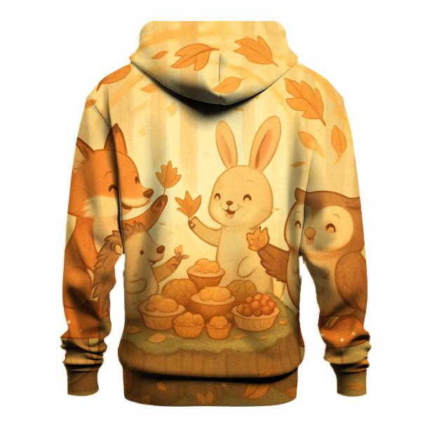 Woodland Friends Autumn Feast pullover hoodies