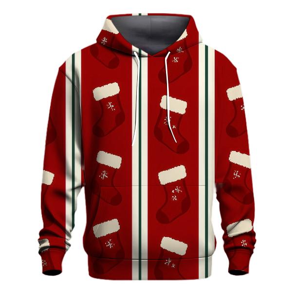 Christmas Stocking Stripe On Classic Red hoodies fashion