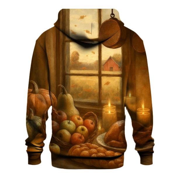Gratitude Farmhouse Window Scene lightweight hoodies
