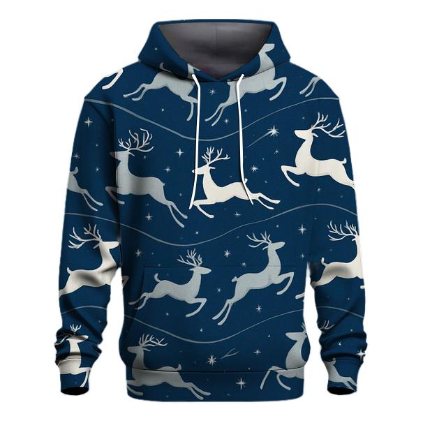 Reindeer Silhouette Flight Wave On Midnight Blue hoodie styles