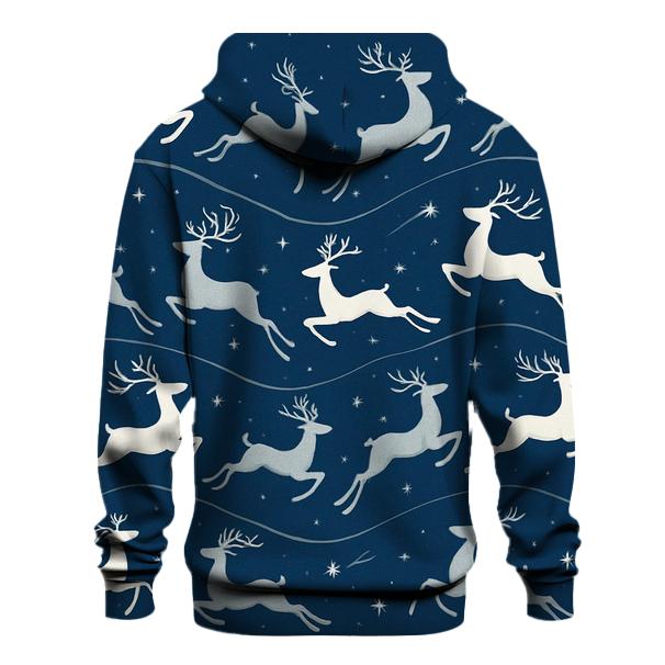 Reindeer Silhouette Flight Wave On Midnight Blue hoodie styles