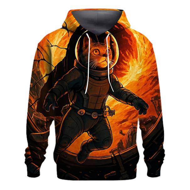Solar Flare Astronaut Cat designer hoodies