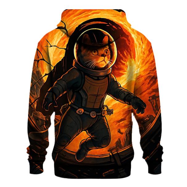 Solar Flare Astronaut Cat designer hoodies