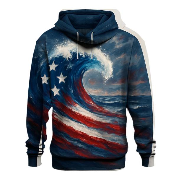 Ocean Waves Of Stripes printed hoodies