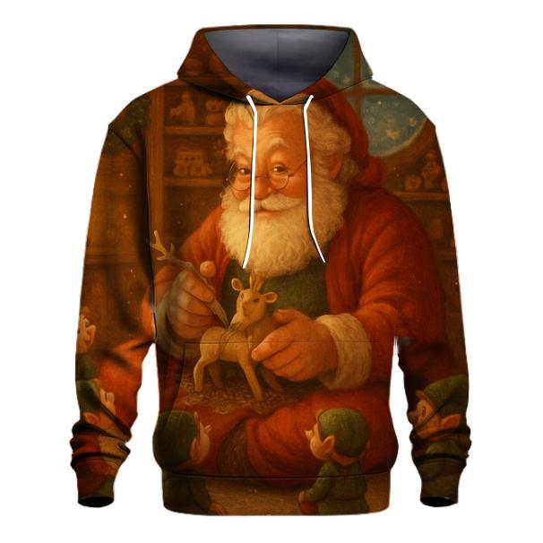 Cozy Workshop Storybook Santa designer hoodies