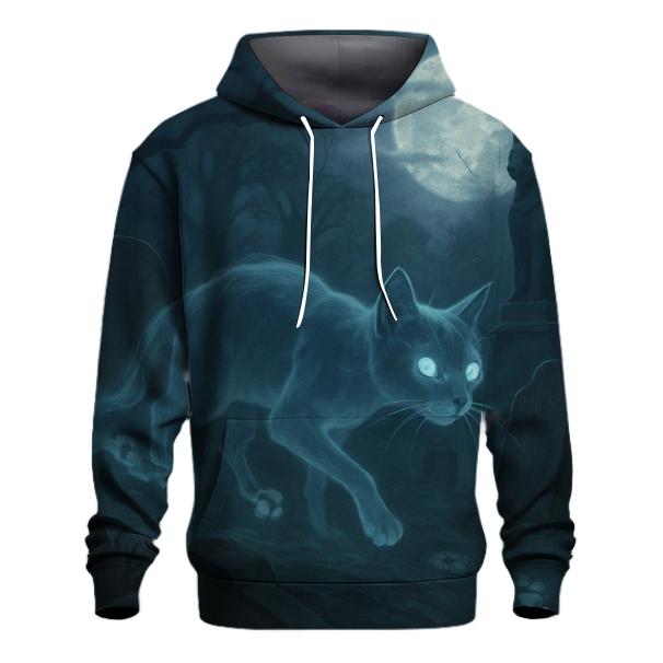Midnight Graveyard Phantom Cat custom hoodies