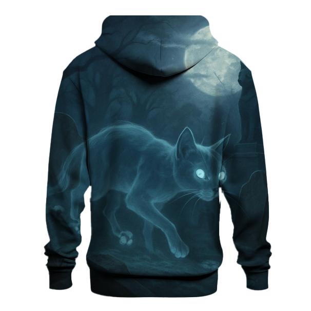 Midnight Graveyard Phantom Cat custom hoodies