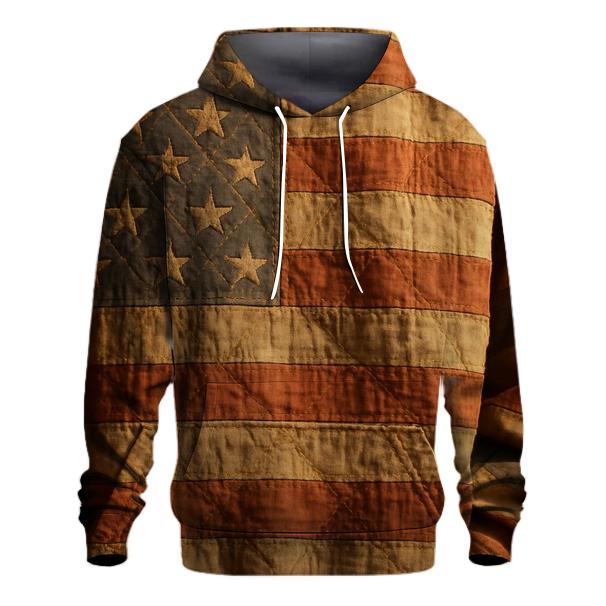 Timeworn Patchwork Patriot Quilt pullover hoodies