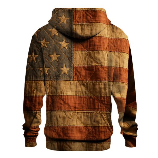 Timeworn Patchwork Patriot Quilt pullover hoodies