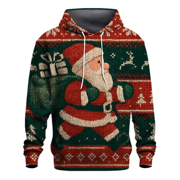 Retro Knit Pattern Santa Parade pullover hoodies