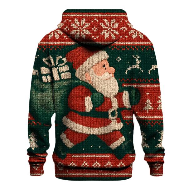 Retro Knit Pattern Santa Parade pullover hoodies