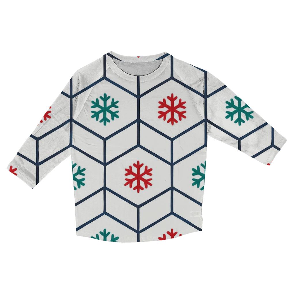 Snowflake Lattice Noel stylish quarter sleeve tops
