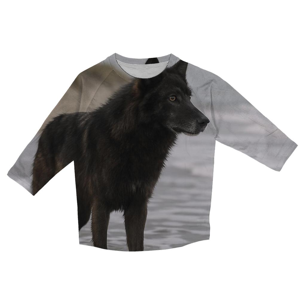 Coastal Dune Wolf At The Tides Edge cotton quarter sleeve shirts