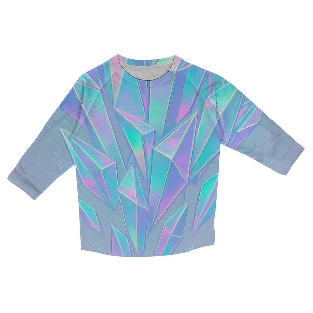 Holographic Prism Cascade stylish quarter sleeve tops