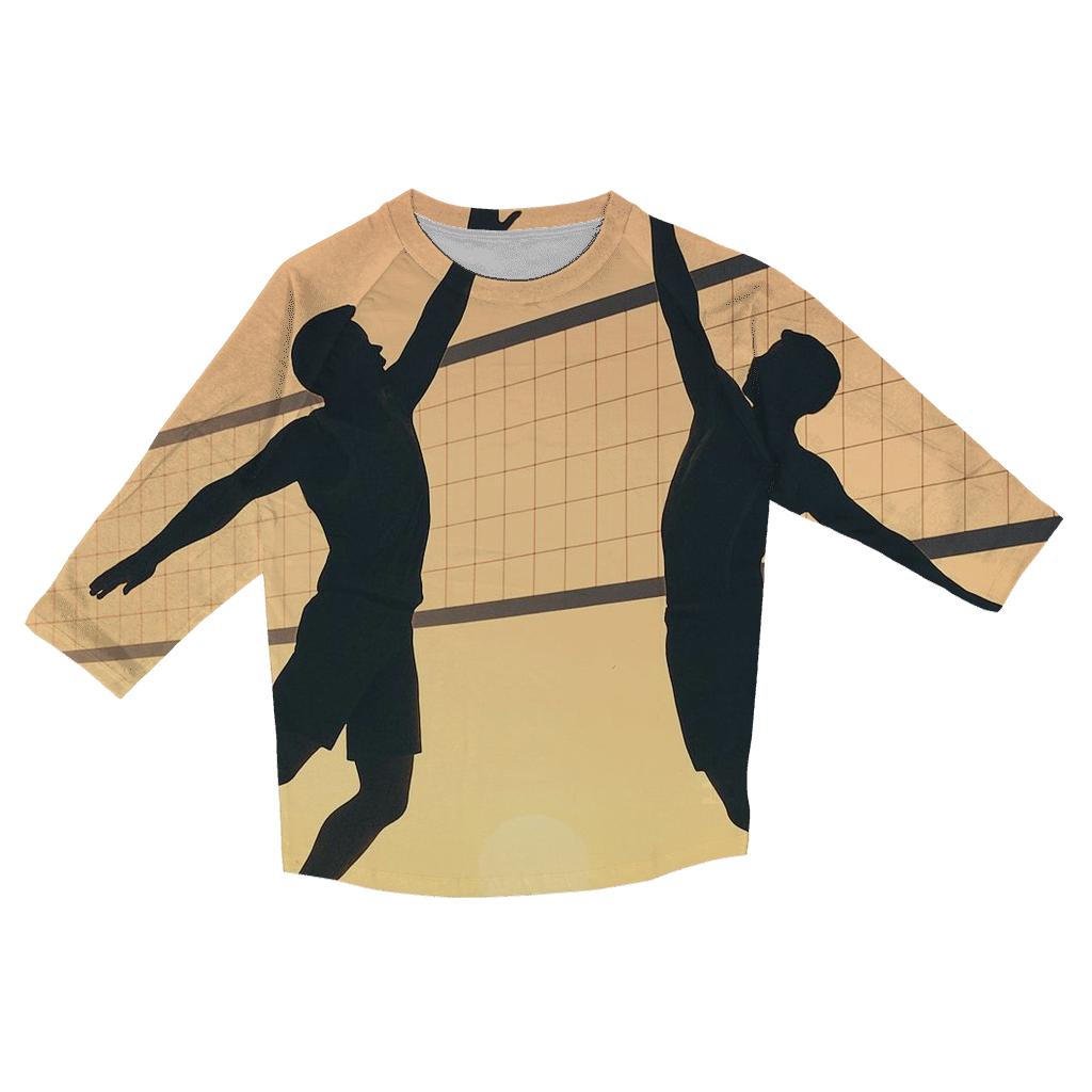 Beach Volleyball Sunrise Leap stylish quarter sleeve tops