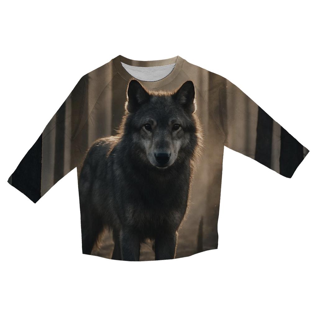 Burnt Forest Sentinel Wolf custom 3/4 sleeve shirts