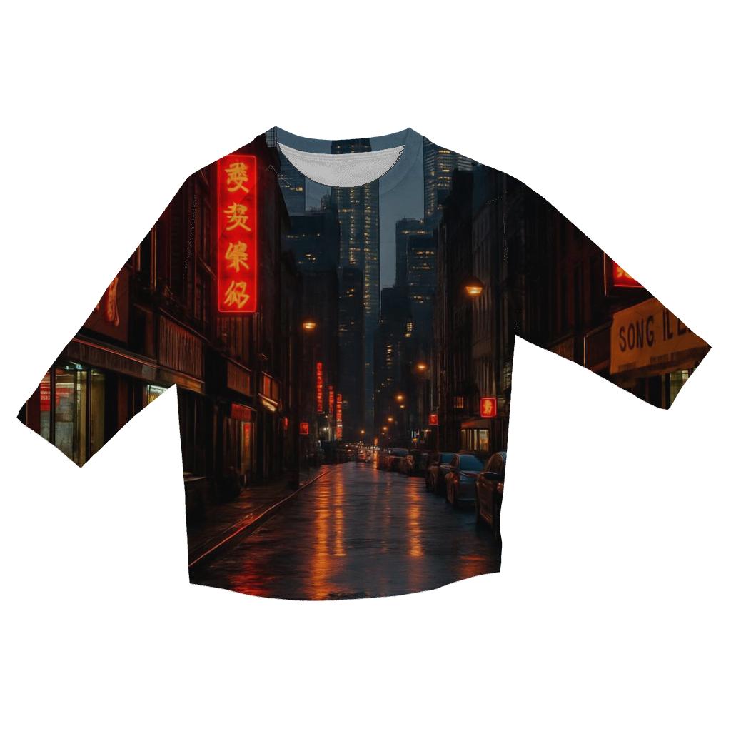 Chinatown Street Framing The Financial District custom 3/4 sleeve shirts