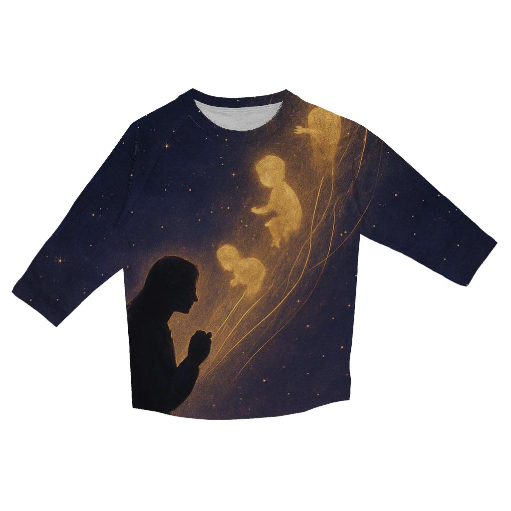 Where Her Prayers Touch The Stars casual three quarter sleeve shirts