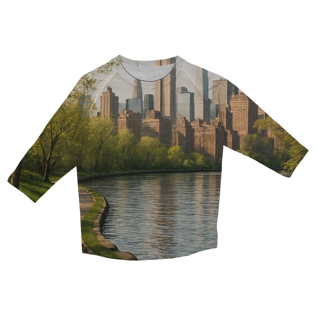 Bronx River Park View Of Midtown Towers cotton quarter sleeve shirts