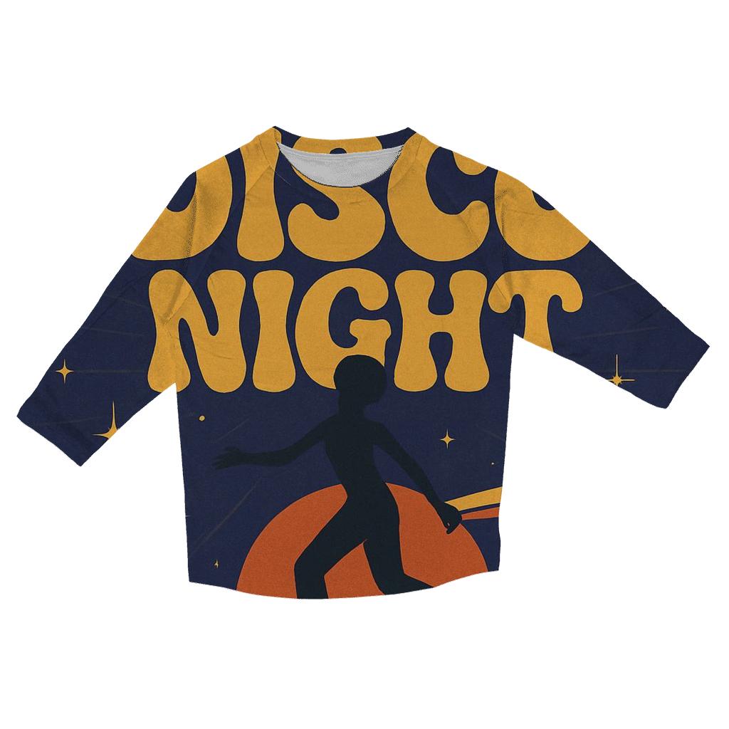 Seventies Cosmic Roller Disco Poster designer 3/4 sleeve blouses