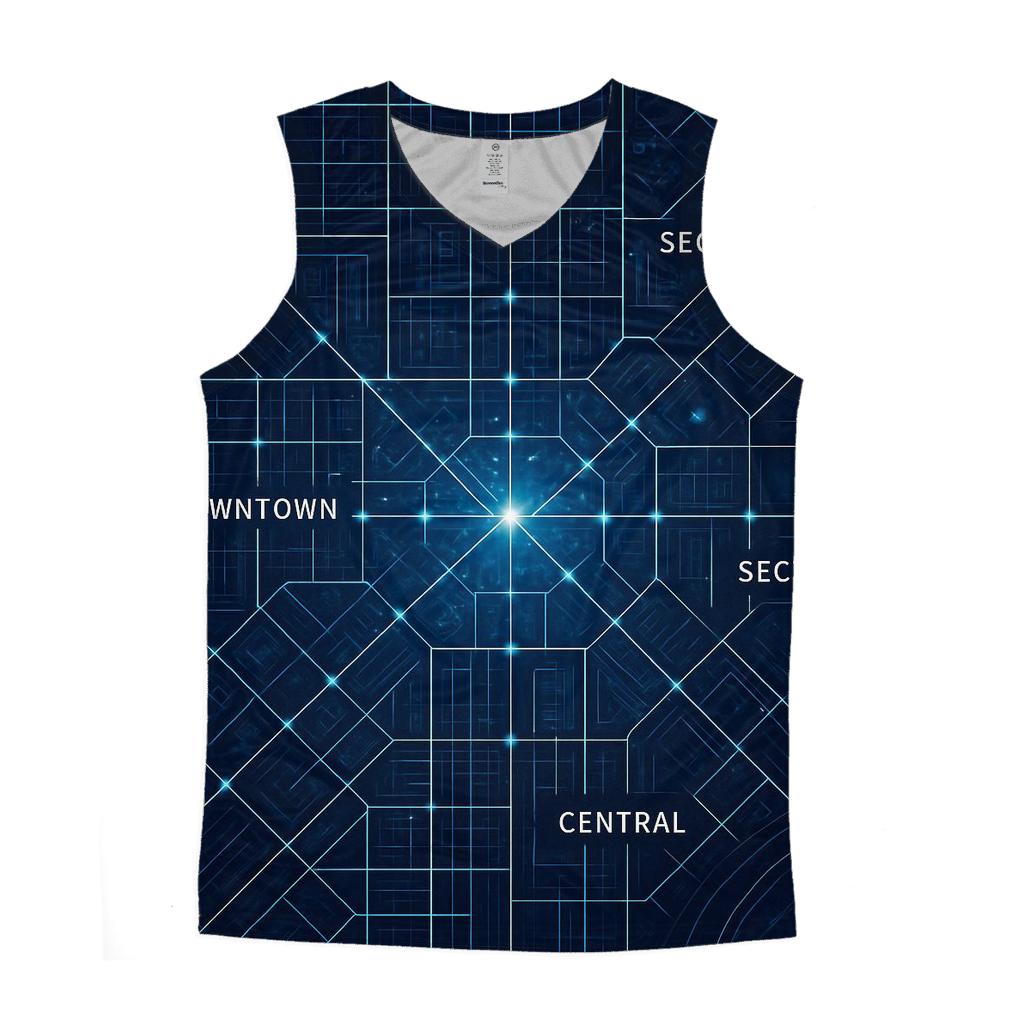 Stellar Blueprint City Grid personalized athletic tanks