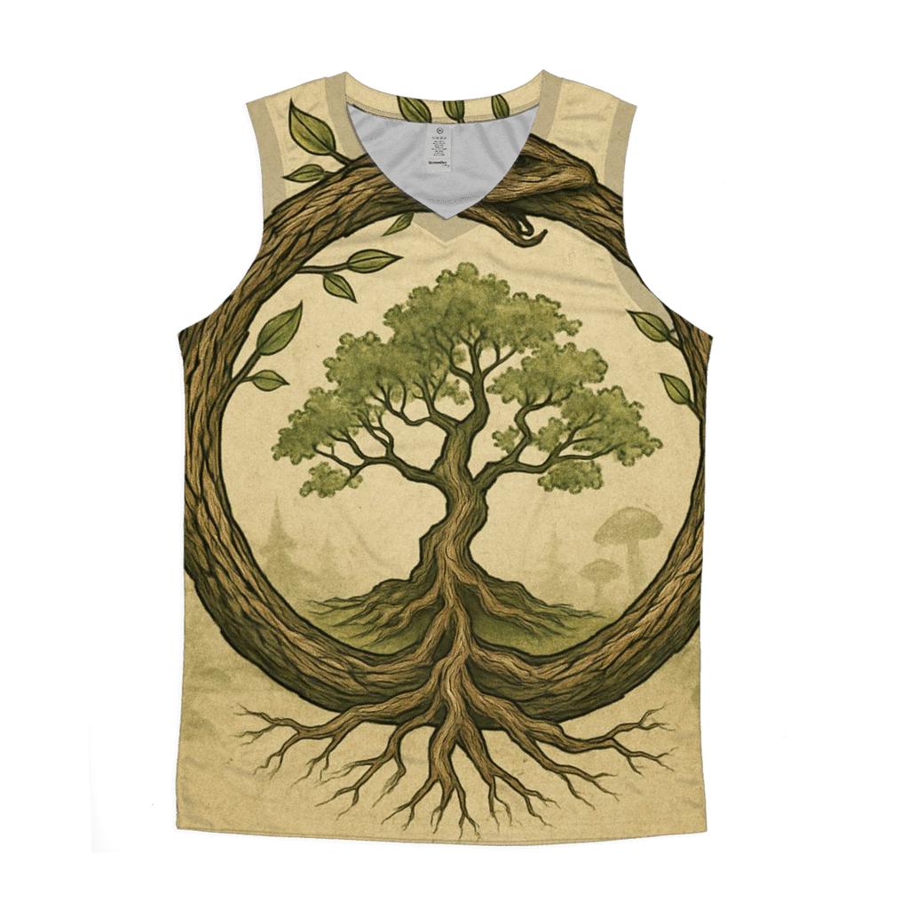 Forest Spirit Ouroboros cotton sleeveless tops