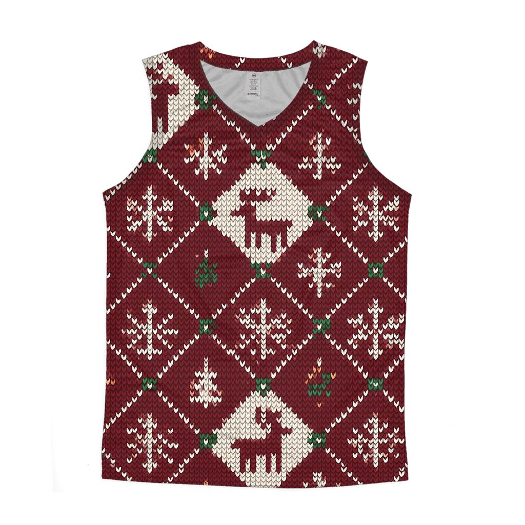 Reindeer Sweater Diamond Lattice Design stylish racerback tanks