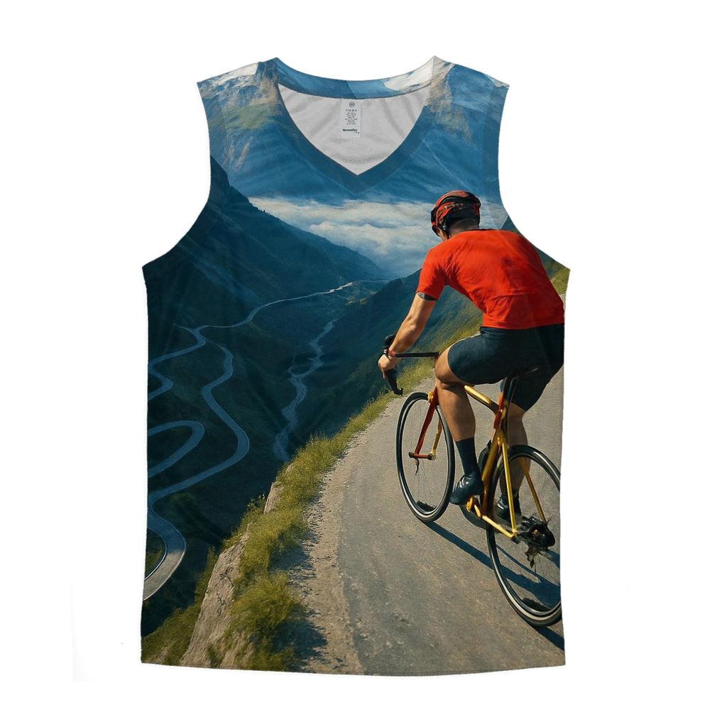 Mountain Cyclist Above The Clouds personalized athletic tanks