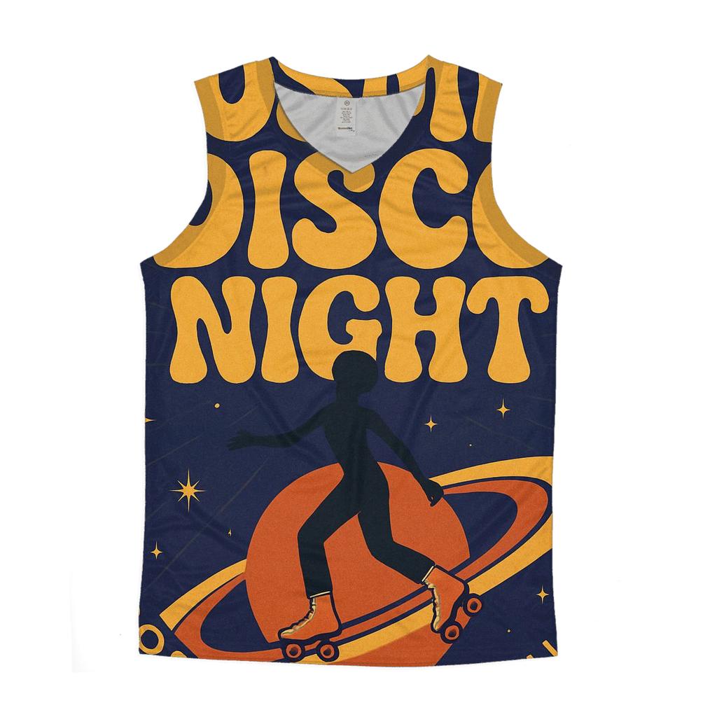 Seventies Cosmic Roller Disco Poster casual summer tank tops
