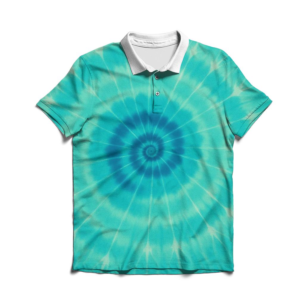 Celestial Spiral Bloom branded logo polo shirts