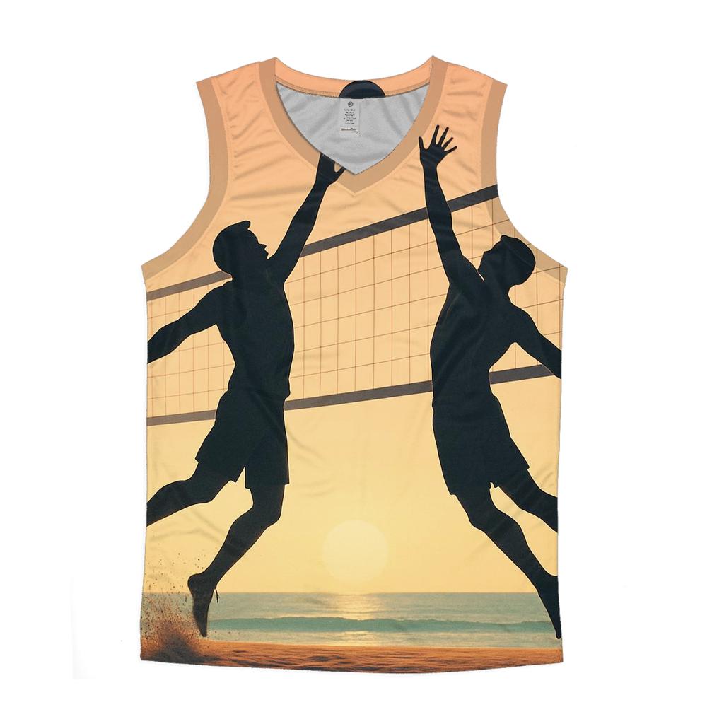 Beach Volleyball Sunrise Leap sports performance tank tops