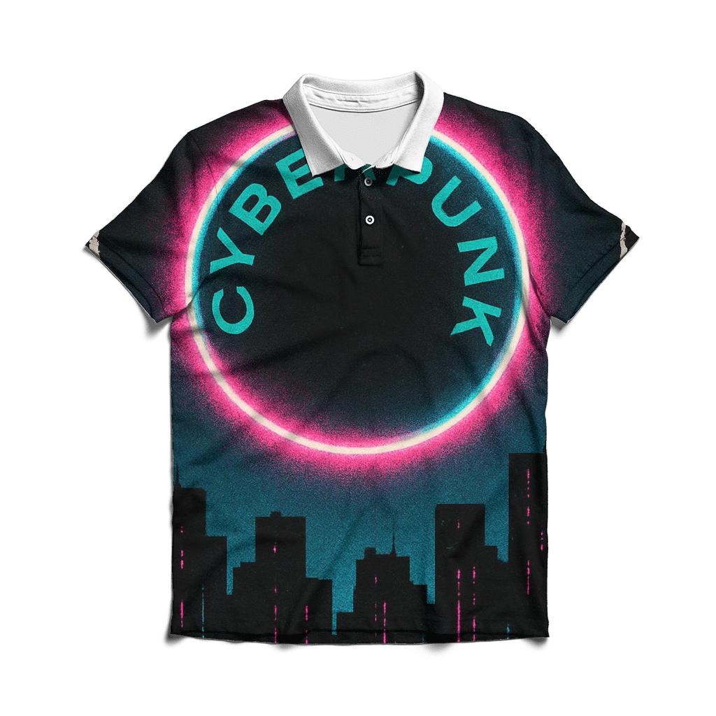 Neon Eclipse Street Poster stylish collar polo tees