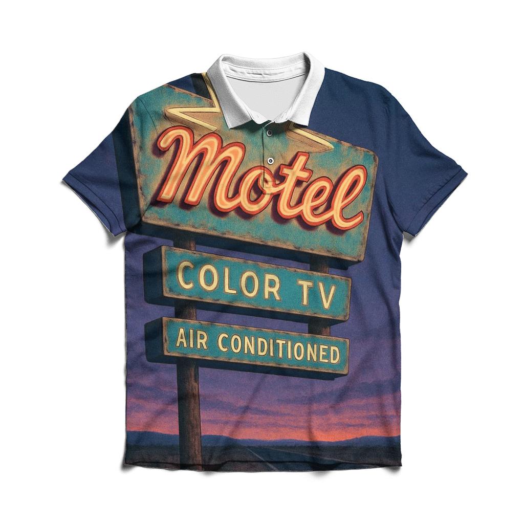 Starlight Motel Roadside Sign branded logo polo shirts
