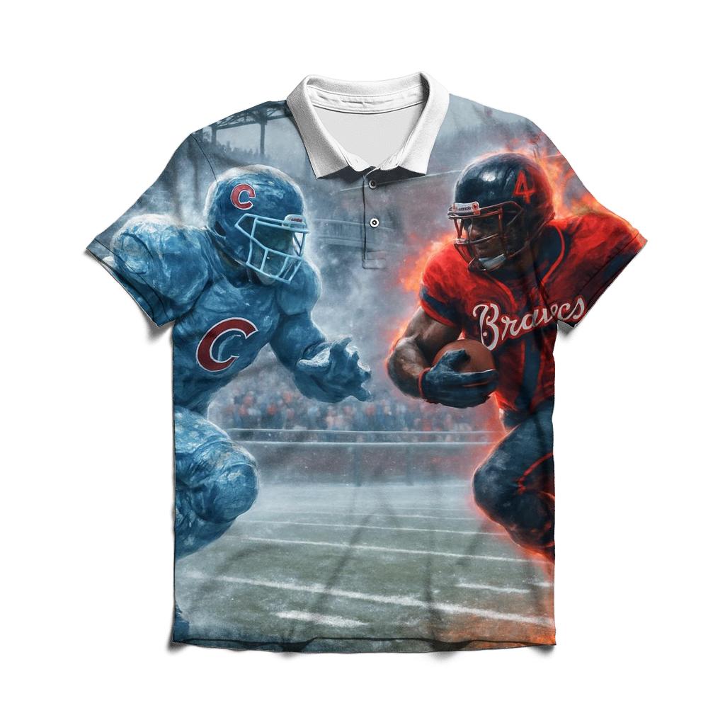 Frozen End Zone At Wrigley Field branded logo polo shirts
